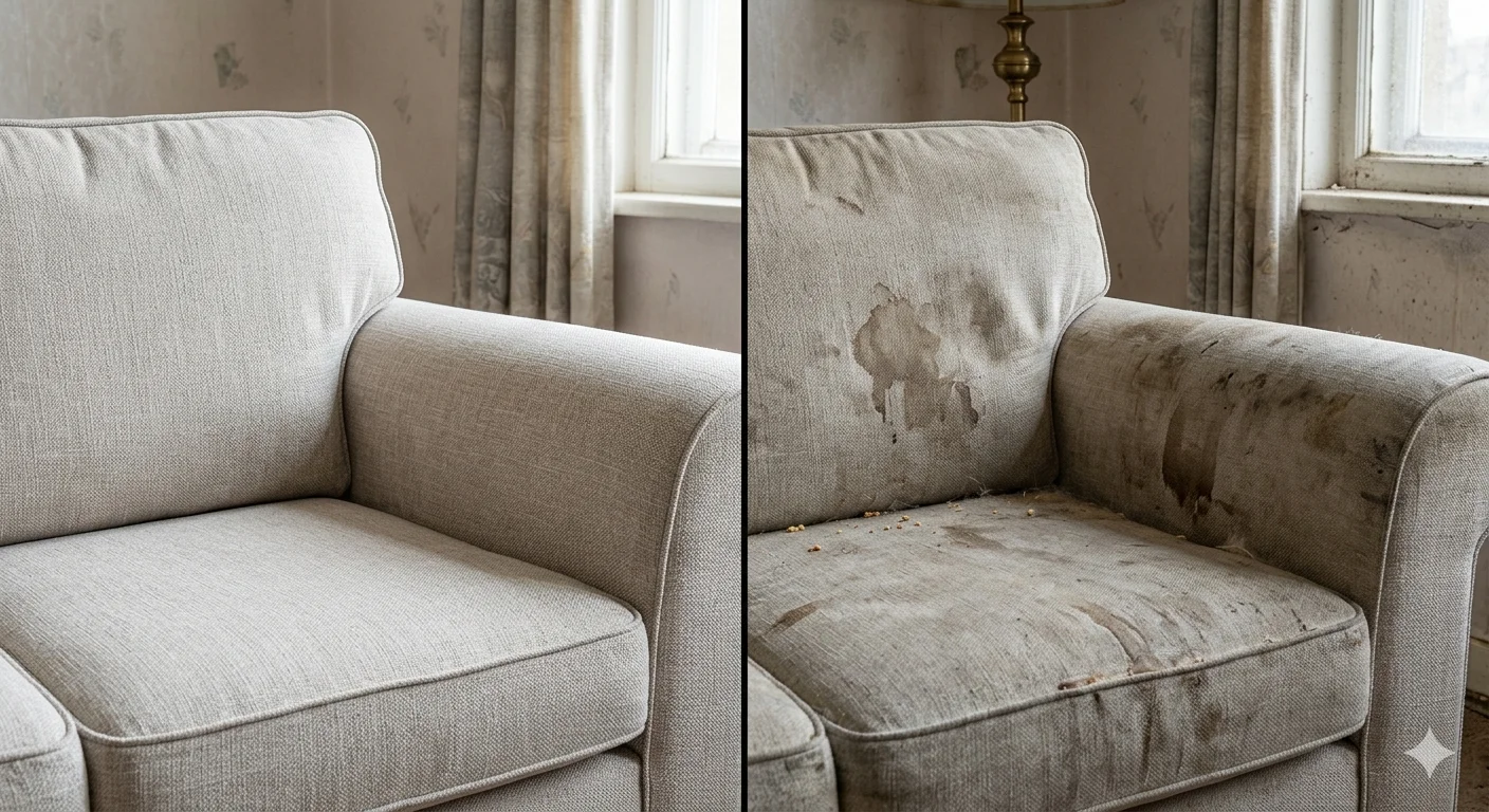 تنظيف كنب قبل وبعد