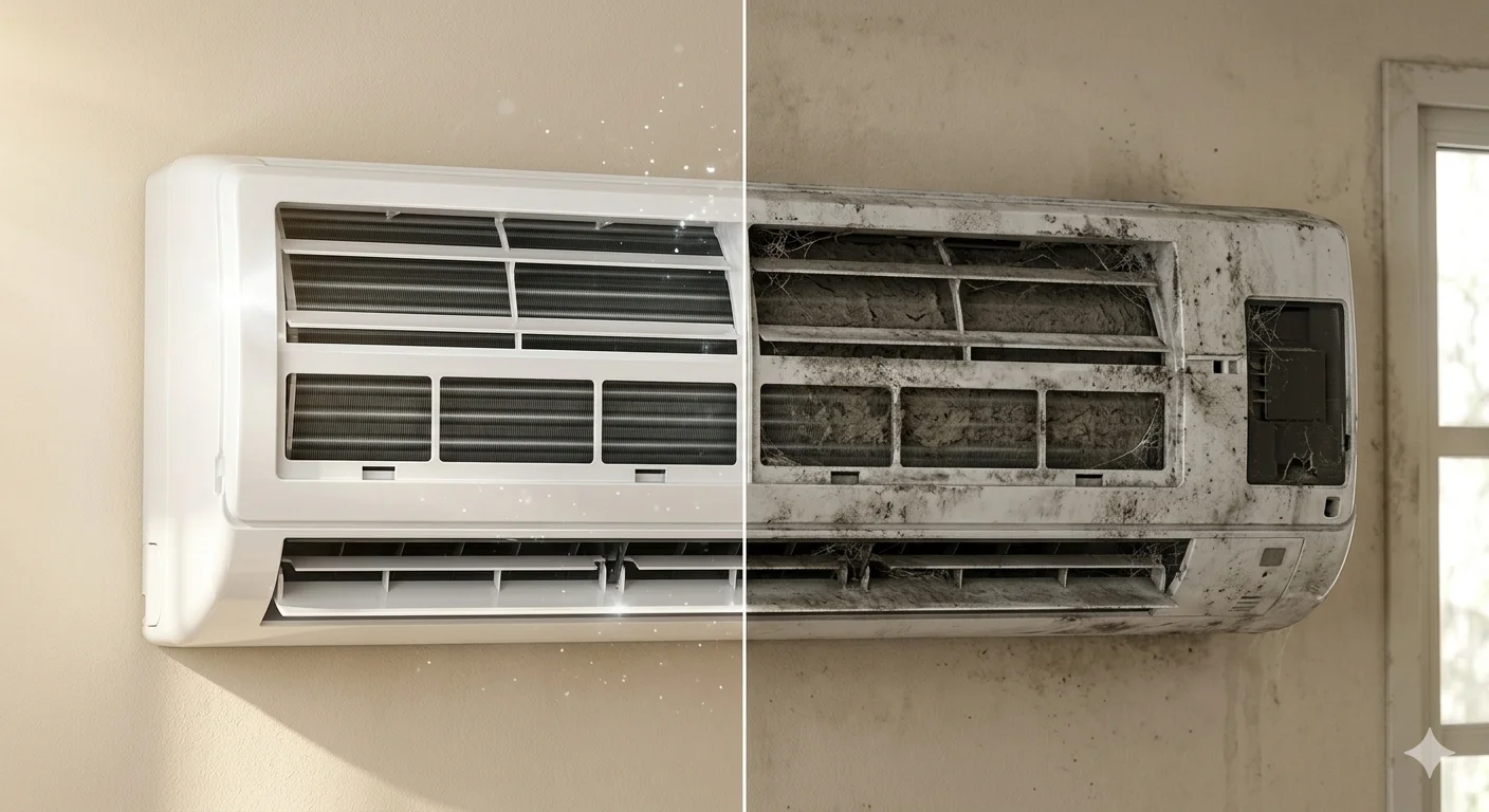 تنظيف مكيف سبليت قبل وبعد